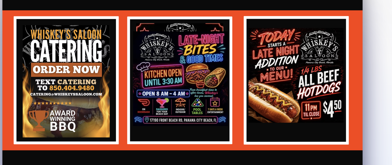 Whiskey's Saloon food special